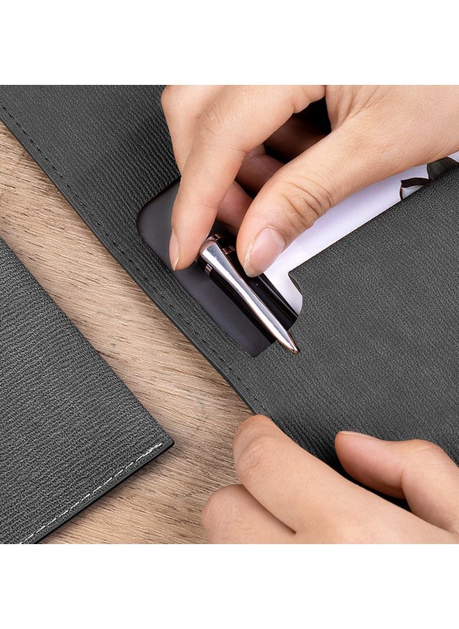 VANRA - 1 Piece Pu Leather Envelope File Folders A4 Paper Document Filing Envelope Document Organizer Leather Portfolio Folder Holder With Magnetic Closure (Black) - Image 1