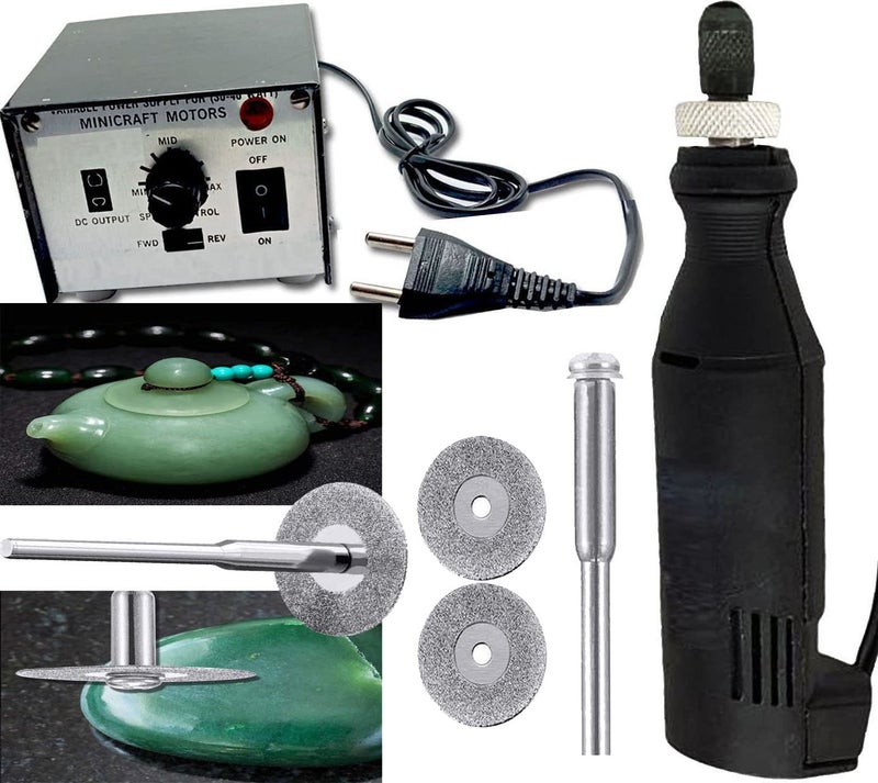 DIY Crafts 10x Disk, Blade+Mandrel, Tools Minicraft Machine/Mini Drill Machine With 12V Speed And Direction Control Stabilizer Elimeter Box Adjustable Spe (10x Disk, Blade+Mandrel) - Image 1