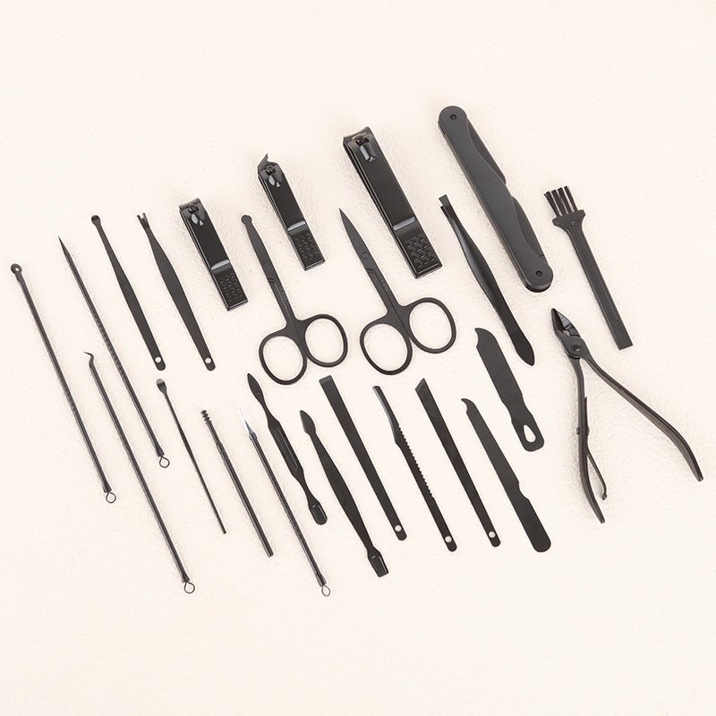 15 In 1 Professional Black Nail Clipper Manicure Set with Nail Tool Kit - Image 3