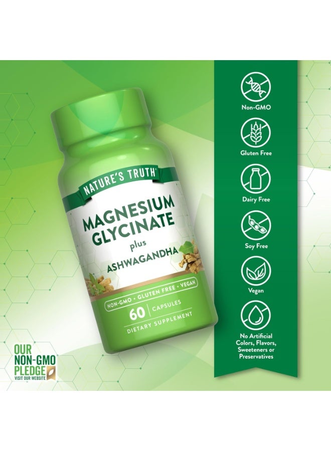 Nature's Truth Magnesium Glycinate with Ashwagandha | 60 Capsules | Vegan, Non-GMO & Gluten Free Supplement - Image 3