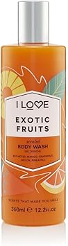 I Love Exotic Fruits Scented Body Wash Rich Creamy Foam Which Contains Natural Fruit Extracts Includes Pro Vitamin B5 For Moisturised Silky Smooth Skin CrueltyFree VeganFriendly 350ml - Image 2
