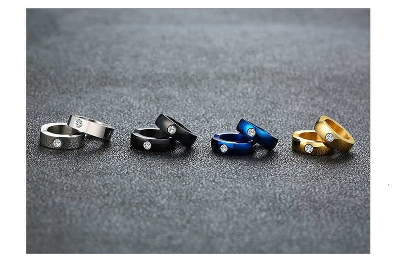 VIEN 'S Fashion Punk Non-Piercing Ear men's jewelry Earring) Stainless Steel Clip-on Earring For Boys - Image 4