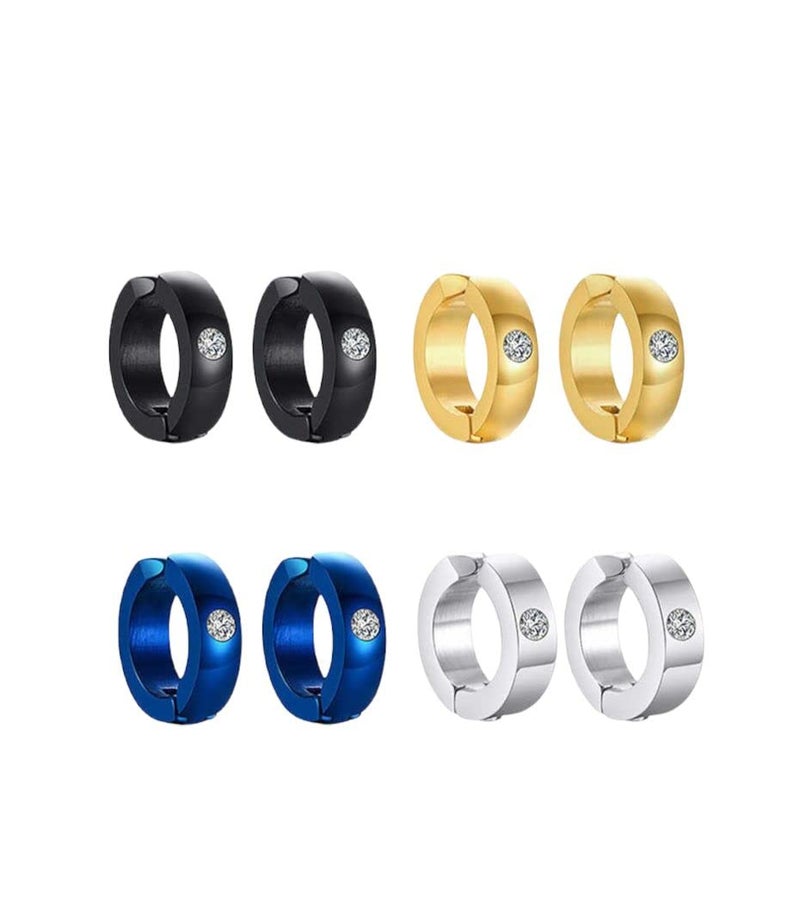 VIEN 'S Fashion Punk Non-Piercing Ear men's jewelry Earring) Stainless Steel Clip-on Earring For Boys - Image 1