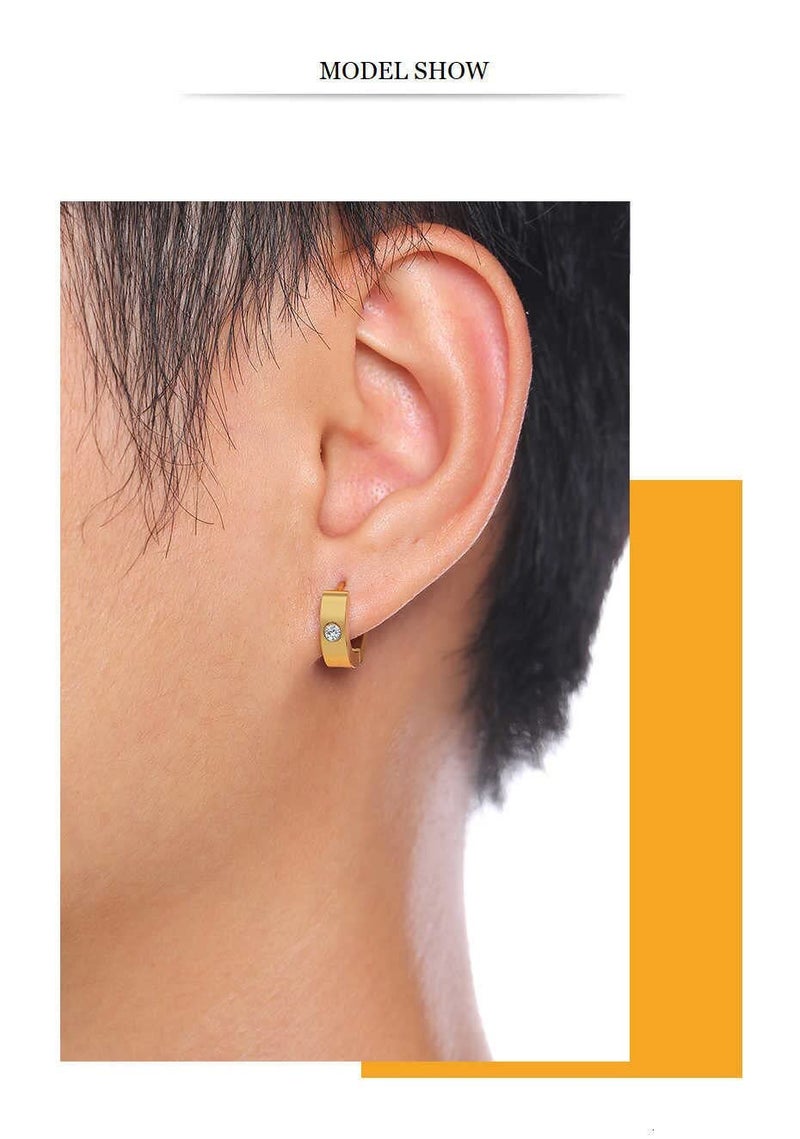 VIEN 'S Fashion Punk Non-Piercing Ear men's jewelry Earring) Stainless Steel Clip-on Earring For Boys - Image 5
