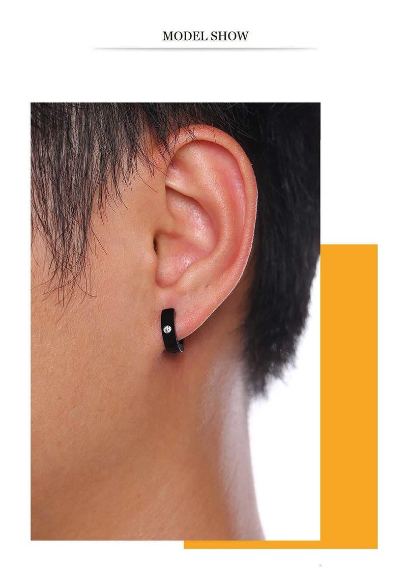 VIEN 'S Fashion Punk Non-Piercing Ear men's jewelry Earring) Stainless Steel Clip-on Earring For Boys - Image 3