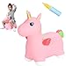 INPANY Unicorn Bouncy Horse Toys for 2 Year Old Girl Toddler Girl Bouncing Animal Hopper Horse Inflatable Hopping Ride on Rubber Bouncer Indoor Outdoor Baby Birthday Gifts for 3 4 Year Old Boys - Image 3