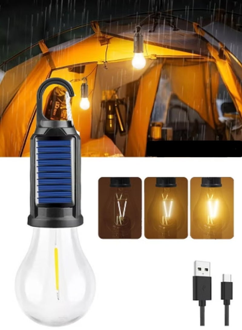 كيمايا قطعتان من مصابيح التخييم القابلة لإعادة الشحن للخيام، عبوة من قطعتين من مصابيح LED للتخييم بتصميم كلاسيكي بثلاثة أوضاع إضاءة، مصباح خيمة محمول لإضاءة الطوارئ مع خطاف تثبيت للتخييم والمشي لمسافات طويلة وصيد الأسماك وحمل حقائب الظهر - Image 1