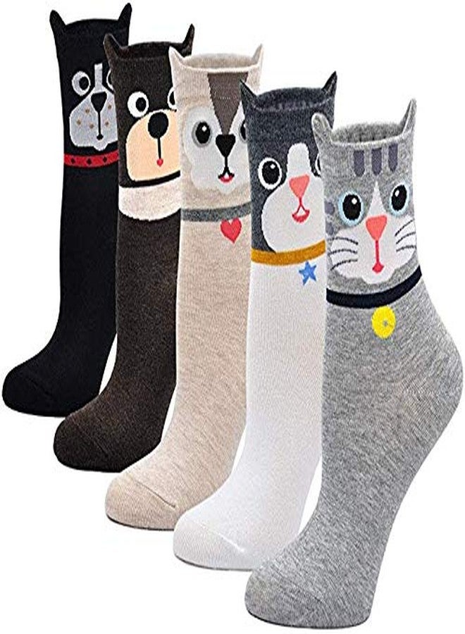 Malvina Lovely Cartoon Cotton Animal Girl Sock (Multicolor, Freesize)- (Pack of 02) - Image 2