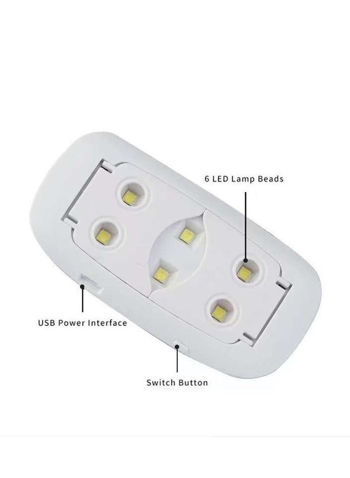 Generic Foldable UV Nail Lamp with 6 Beads, Mini Portable 6W UV LED Gel Nail Dryer & Curing Lamp - Professional Nail Art Tool for All Gel Polish  - Image 3