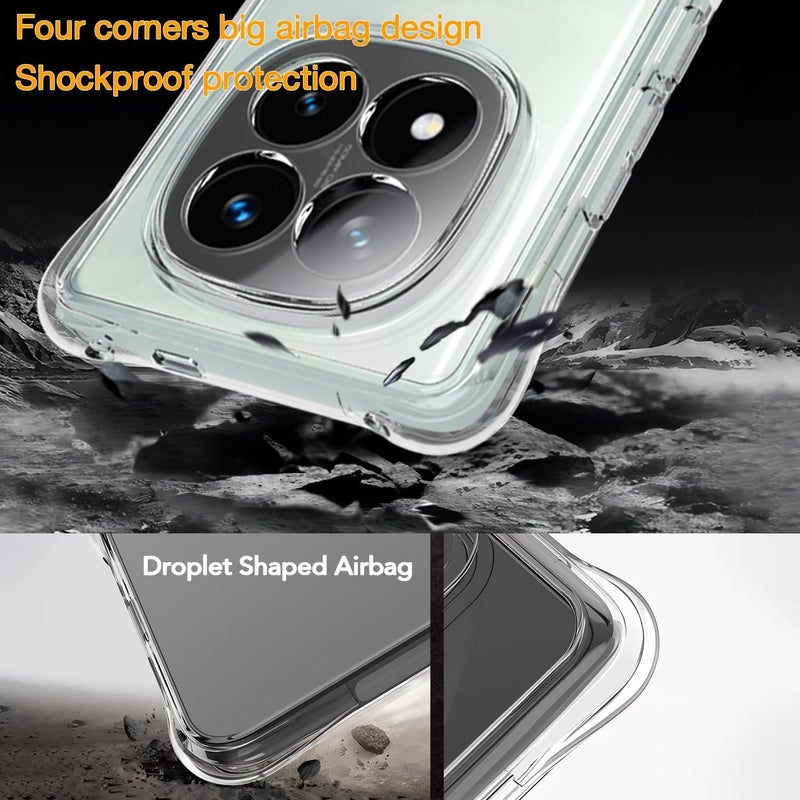 Realcase Silicone Redmi Note 14 Pro Plus 5G Back Cover Case, Scratch Resistant Protective Crystal Clear Transparent Shock Proof Bumper Back Cover Case for Redmi Note 14 Pro Plus 5G - Image 3