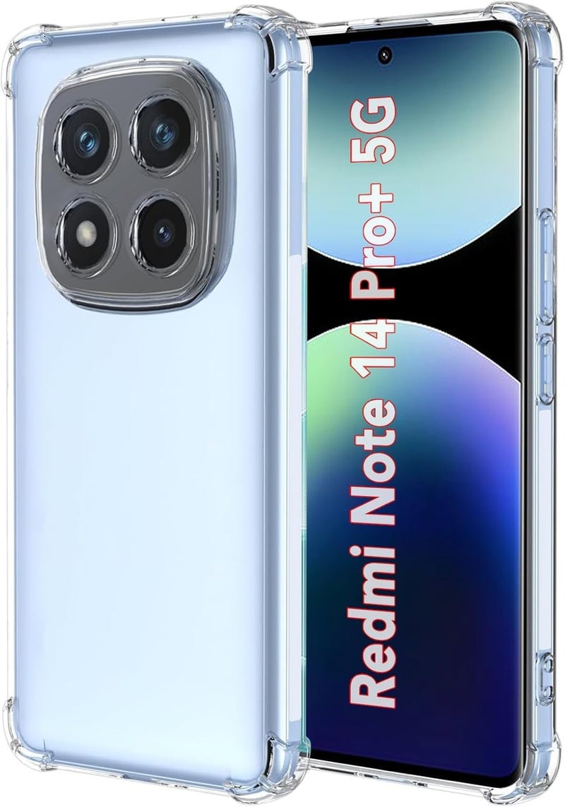 Realcase Silicone Redmi Note 14 Pro Plus 5G Back Cover Case, Scratch Resistant Protective Crystal Clear Transparent Shock Proof Bumper Back Cover Case for Redmi Note 14 Pro Plus 5G - Image 1