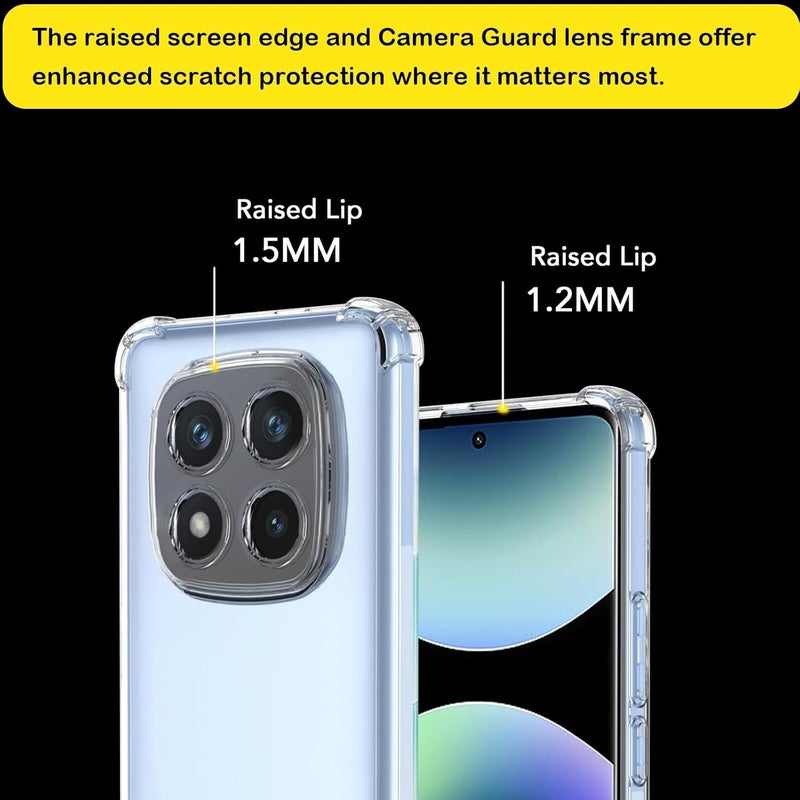 Realcase Silicone Redmi Note 14 Pro Plus 5G Back Cover Case, Scratch Resistant Protective Crystal Clear Transparent Shock Proof Bumper Back Cover Case for Redmi Note 14 Pro Plus 5G - Image 4