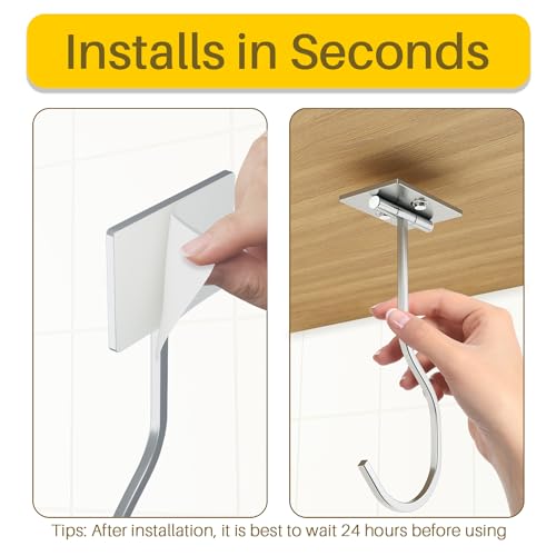 bussdis 2-Pack Self Adhesive Banana Hook, Metal Banana Hanger Hook,Under Cabinet Hook For Bananas Or Kitchen Items, Foldable Banana Hook, Folds Up With Magnets When Not In Use, Keep Bananas Fresh, Silver - Image 5