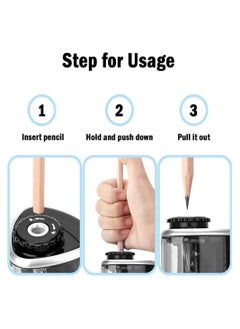 Y&D Electric Pencil Sharpener, Portable Sharpener Kids, for 6-7.8mm Colored Pencils, Fast Sharpening, Ideal Short School Classroom, Office, Home  - Image 3