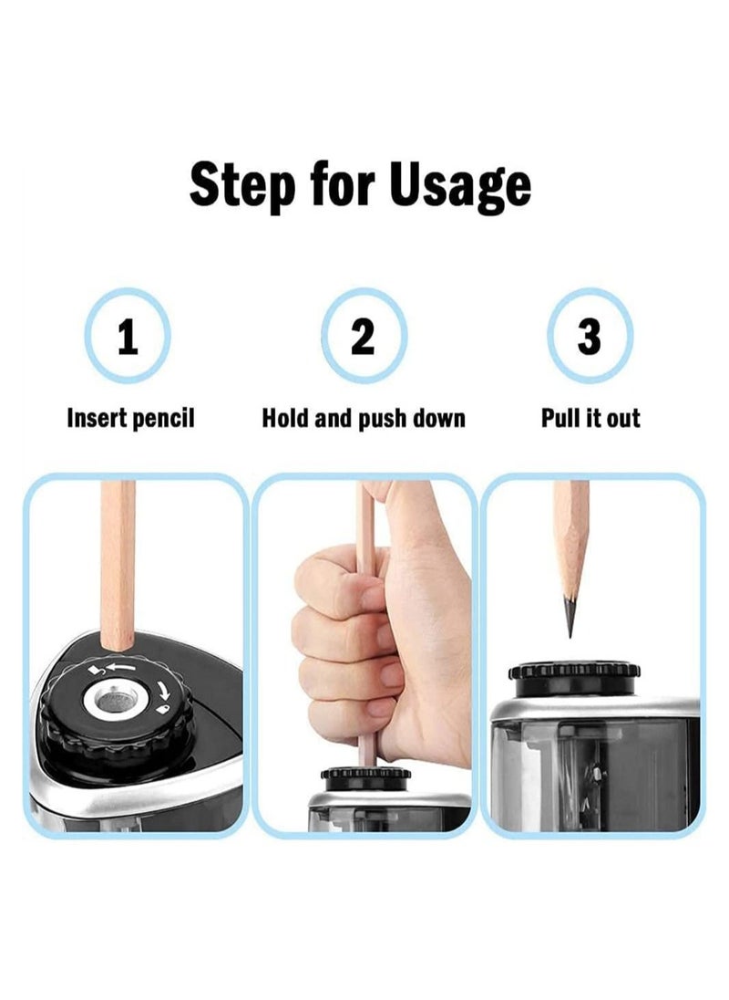Y&D Electric Pencil Sharpener, Portable Sharpener Kids, for 6-7.8mm Colored Pencils, Fast Sharpening, Ideal Short School Classroom, Office, Home  - Image 3
