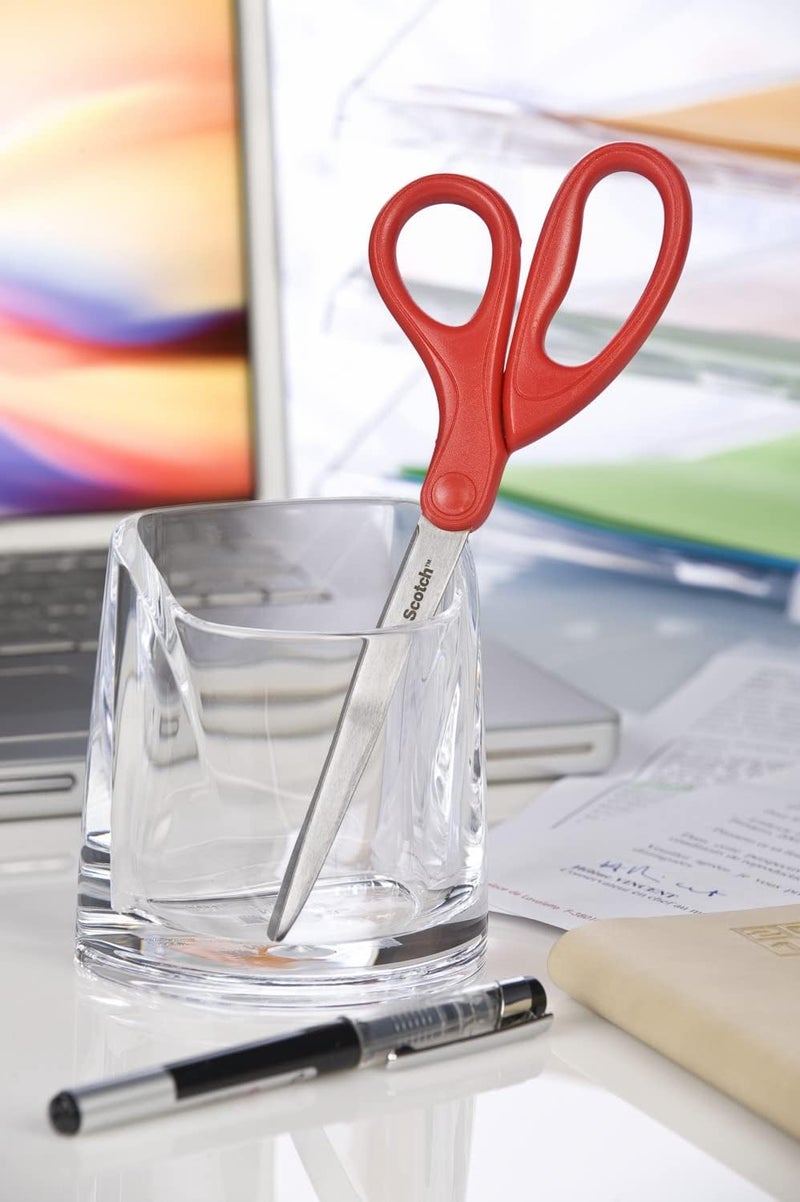Scotch Universal Home & Office Scissors 7 in (18 cm) - Stainless Steel Blades - Red - Image 2