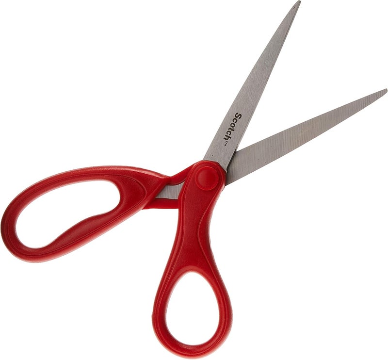 Scotch Universal Home & Office Scissors 7 in (18 cm) - Stainless Steel Blades - Red - Image 1