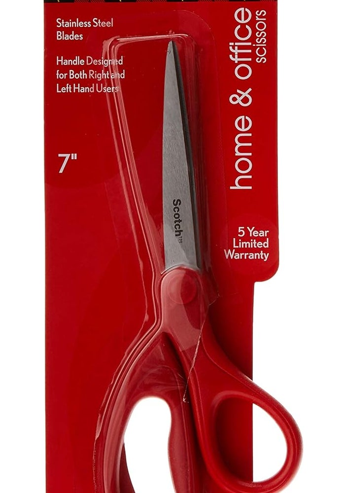 Scotch Universal Home & Office Scissors 7 in (18 cm) - Stainless Steel Blades - Red - Image 3