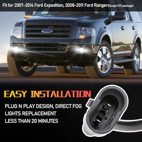 Z-OFFROAD 4.5 Inch 48W LED Fog Lights Assembly Compatible with 2007-2014 Ford Expedition 2008 2009 2010 2011 Ford Ranger - 1 Pair - Image 5