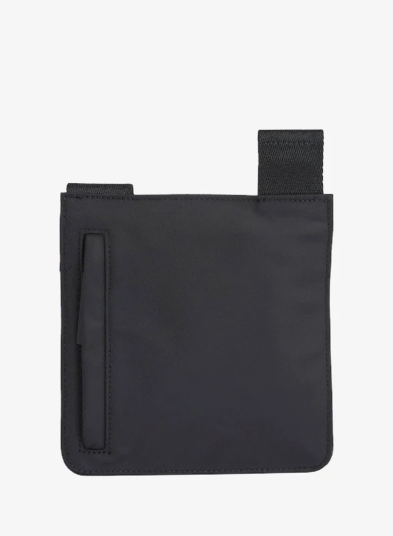 CALVIN KLEIN  Men's Faded Flat Crossover Bag - Polyester, Black for Men | Best Price UAE
