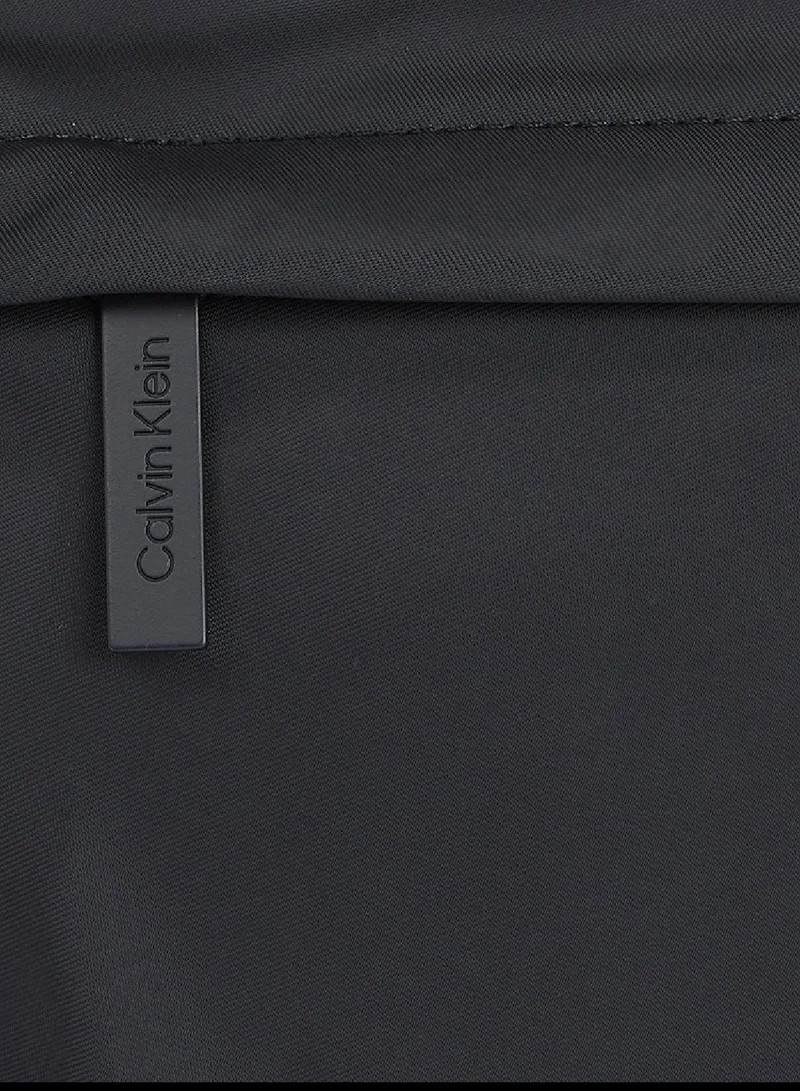 CALVIN KLEIN  Men's Faded Flat Crossover Bag - Polyester, Black for Men | Best Price UAE