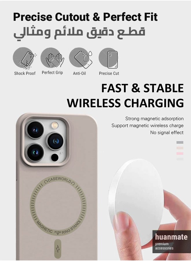 huanmate - Apple iPhone 15 Pro MagSafe Case Stone - High-Grade Strong Magnets, Wireless Charging Compatible, Shockproof, Anti-Scratch Ultra Slim Magnetic Cover for Apple iPhone 15 Pro - Image 1
