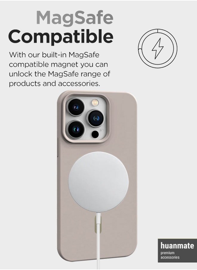 huanmate - Apple iPhone 15 Pro MagSafe Case Stone - High-Grade Strong Magnets, Wireless Charging Compatible, Shockproof, Anti-Scratch Ultra Slim Magnetic Cover for Apple iPhone 15 Pro - Image 1