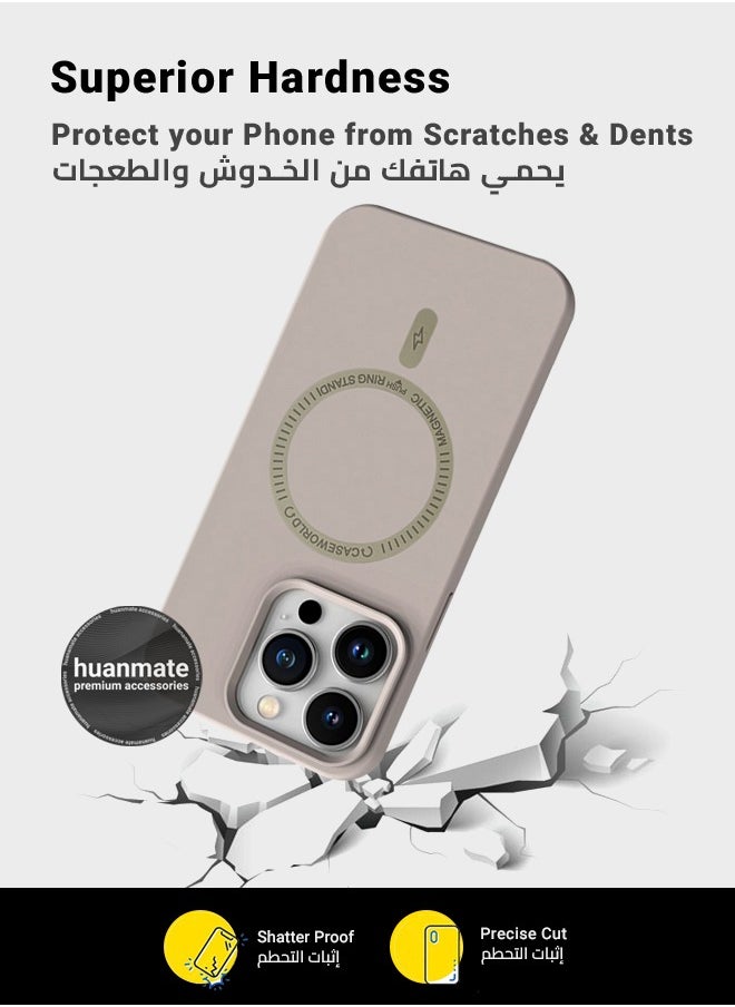 huanmate - Apple iPhone 15 Pro MagSafe Case Stone - High-Grade Strong Magnets, Wireless Charging Compatible, Shockproof, Anti-Scratch Ultra Slim Magnetic Cover for Apple iPhone 15 Pro - Image 1