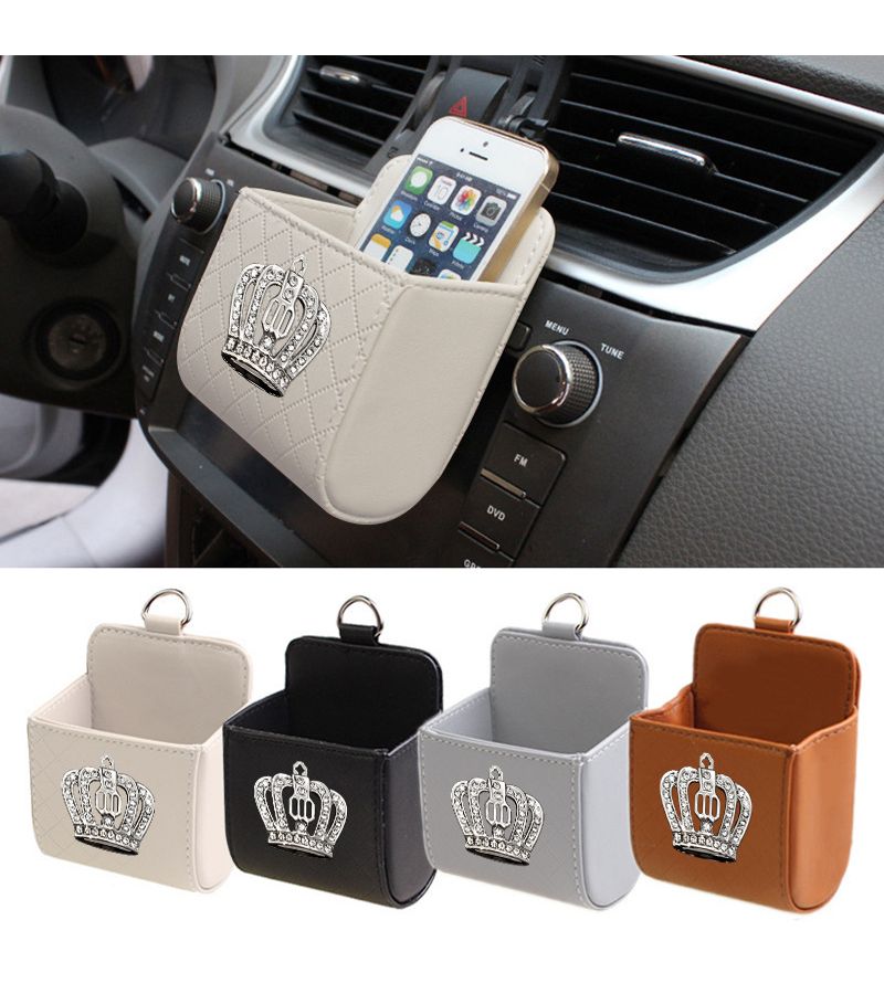 Silvery Car Organizer Hanging Air Vent Style Detachable Minimalist Space Saving Easy Access Prevents Falling - Image 4
