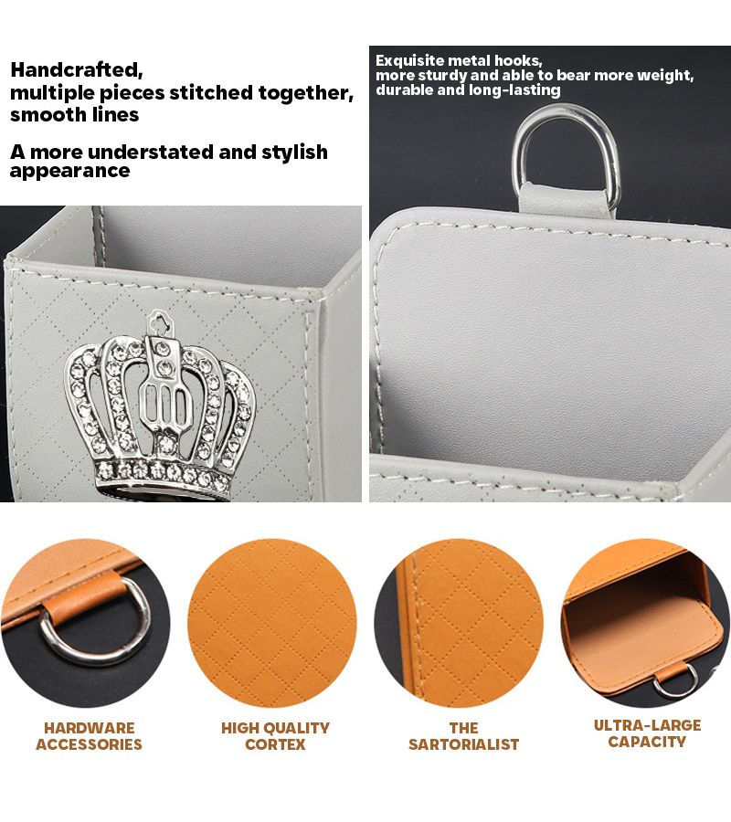 Silvery Car Organizer Hanging Air Vent Style Detachable Minimalist Space Saving Easy Access Prevents Falling - Image 5