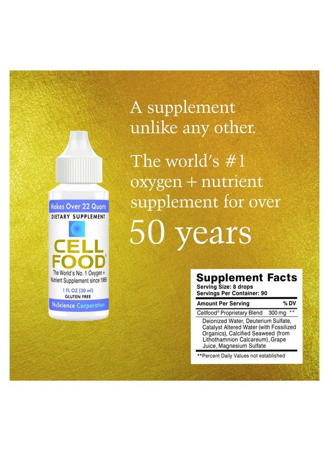 Cellfood Oxygen Boost - 1 fl oz, 2 Pack - Liquid Oxygen Supplement for Lymphatic Drainage, Altitude Sickness, Jet Lag, Fatigue, Headaches, Hangovers & Energy - Gluten Free, Cert. Kosher  - Image 2