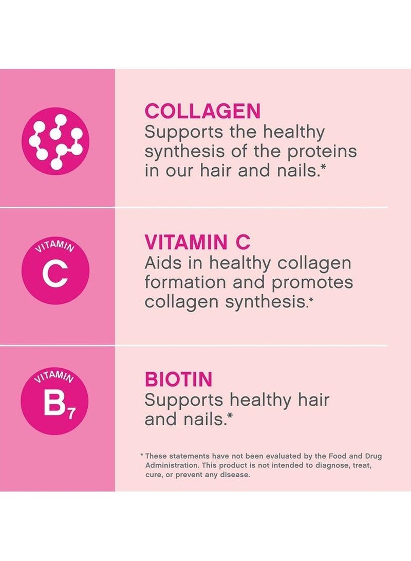 Lifecell Super Collagen Peptides + Vitamin C & Biotin, Promotes Healthy Hair, Beautiful Skin, and Nail Support, Dietary Supplement 60 CAPS - Image 2