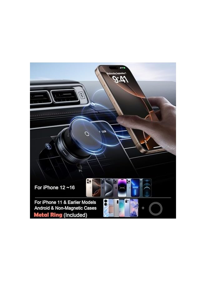 Green Tiger Suction Cup Phone Mount,360°Adjustable Ultra Vacuum Magnetic Phone Holder for Car,Vacuum Suction Phone Stand for Gym/Mirror/Dashboard, Compatible with iPhone and All Smartphones (Black) - Image 2