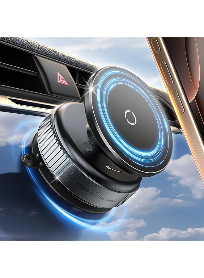 Green Tiger Suction Cup Phone Mount,360°Adjustable Ultra Vacuum Magnetic Phone Holder for Car,Vacuum Suction Phone Stand for Gym/Mirror/Dashboard, Compatible with iPhone and All Smartphones (Black) - Image 1