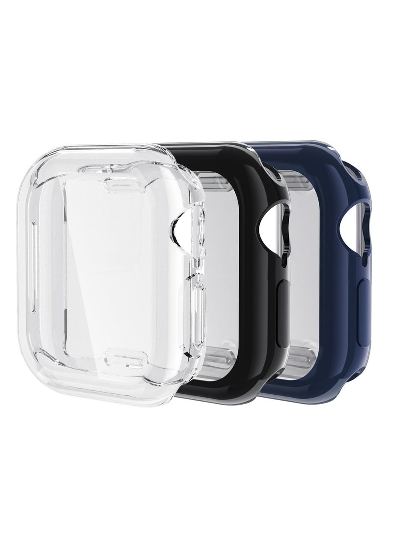 Youque Apple Watch Series 11 46mm Series 10 46mm Full Cover TPU Screen Protector 3 Pack Clear Black Blue for Daily Use Outdoor Protection - Image 1
