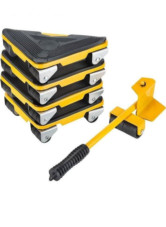 Furniture Moving Tools,5-Piece Heavy Duty Furniture Lifter, 360 Degree Rotatable Rubber Roller,For Moving Heavy Furniture,Refrigerators,Sofas,Cabinets - Image 1