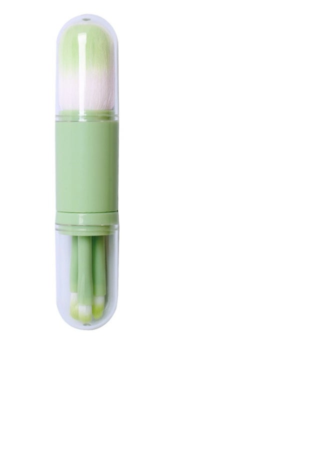 Beauenty 4 in 1 Makeup Brush Beauty Tool Mini Eye Brush Skin Tone Retractable makeup brush Portable makeup brush Fruit Green - Image 2