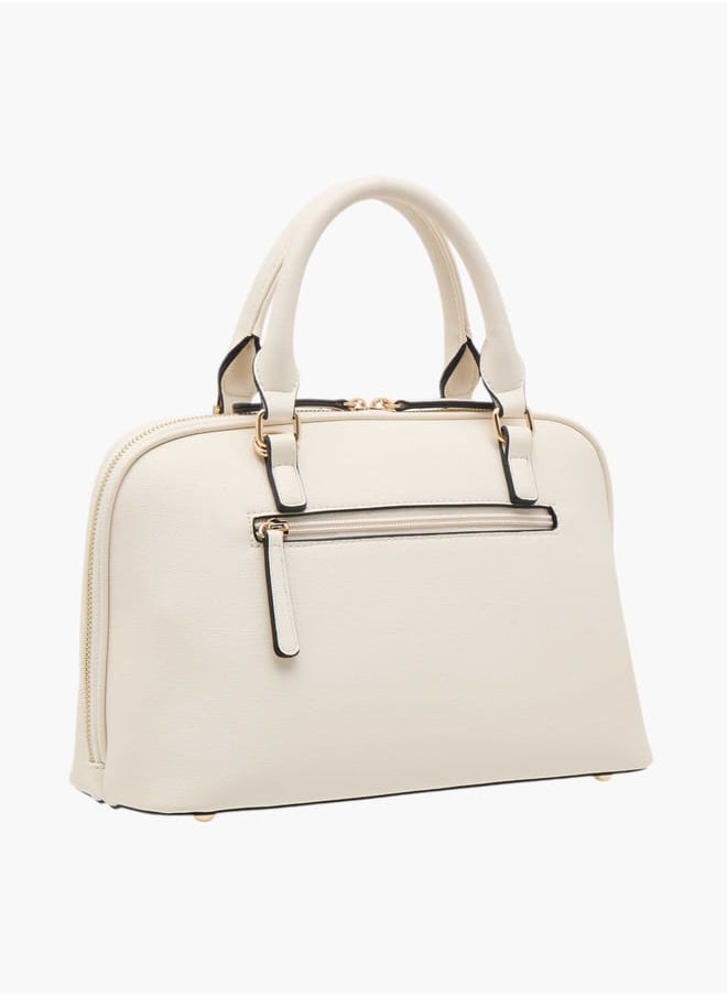 Celeste Women Solid Tote Bag with Double Handle and Zip Closure  - Image 4