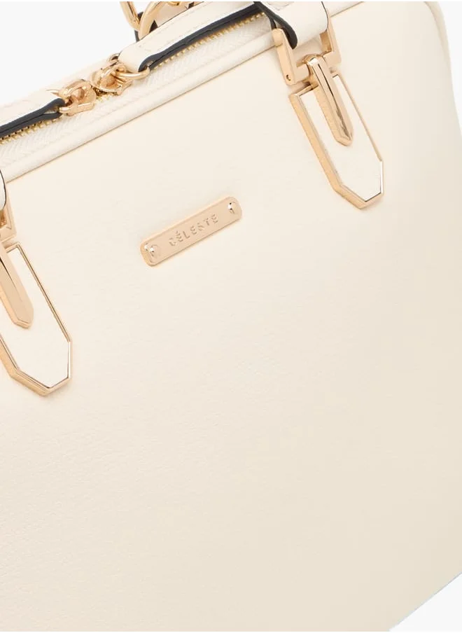 سيليست Women Solid Tote Bag with Double Handle and Zip Closure