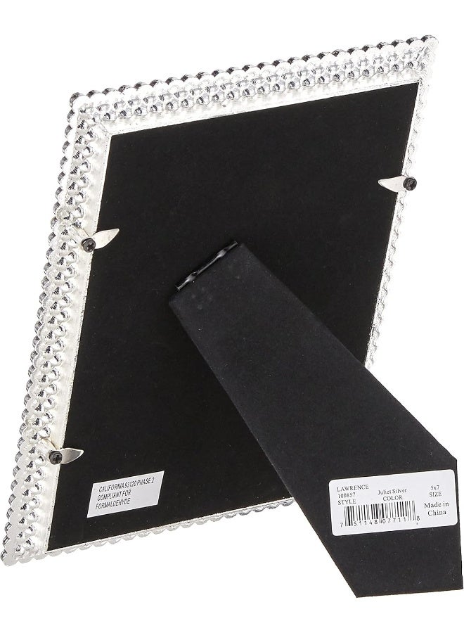 Lawrence Frames 5x7 Juliet Silver Metal Crystals Picture Frame - Image 4