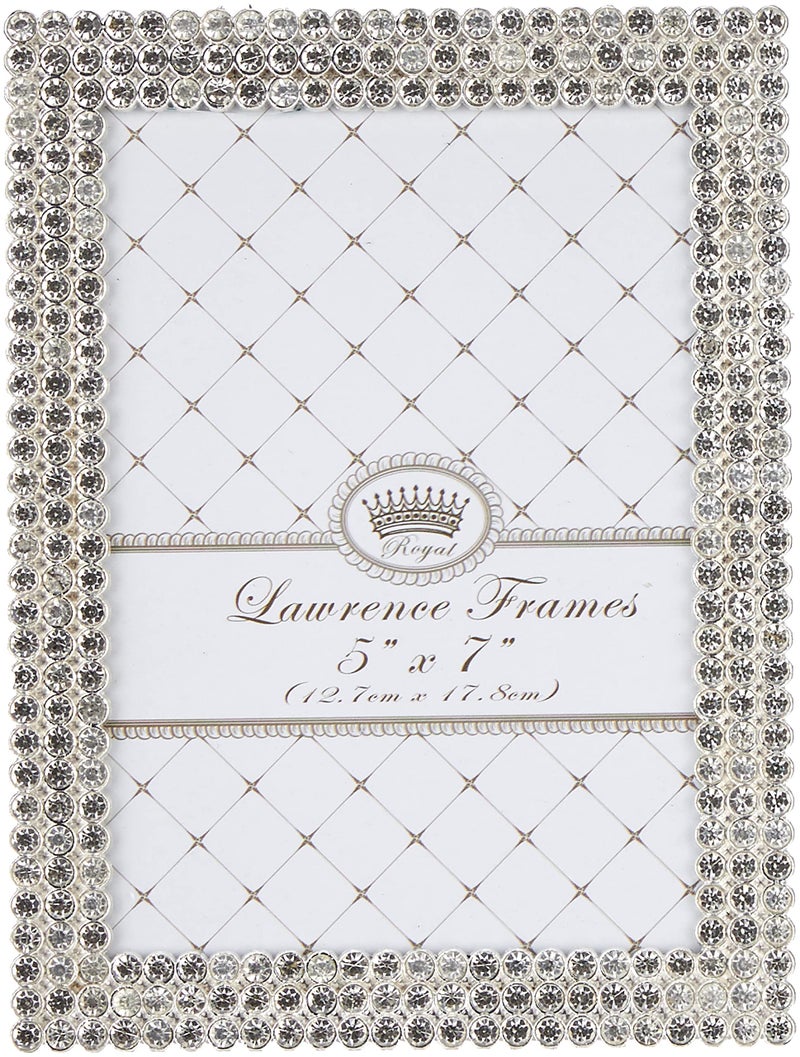 Lawrence Frames 5x7 Juliet Silver Metal Crystals Picture Frame - Image 2