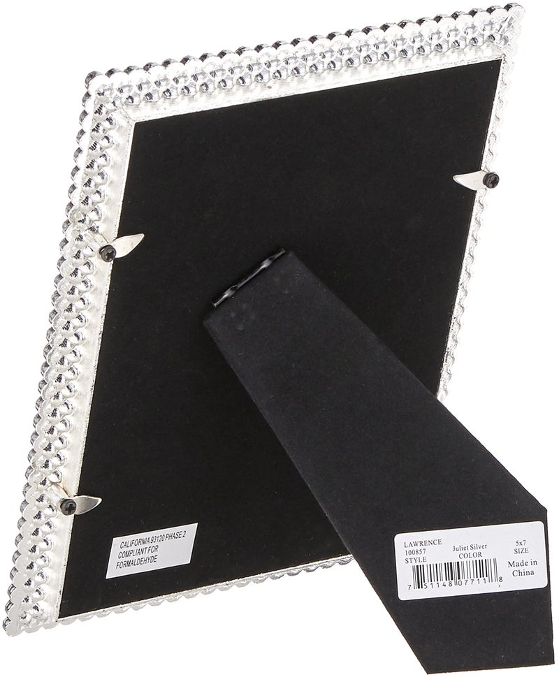 Lawrence Frames 5x7 Juliet Silver Metal Crystals Picture Frame - Image 3