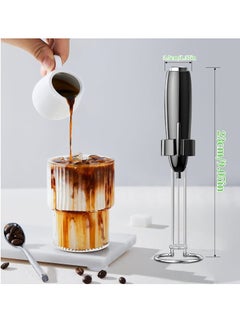Joyelink Milk Frother Handheld, Kitchen Powerful Electric Foam Maker with Stand, Battery Powered Foamer Blender Drink Mixer for Coffee Latte Cappuccino Hot Chocolate Matcha Egg（Black）  - Image 5