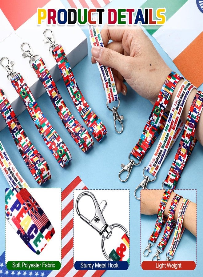 Equsion 72 Pcs World Flag International Wristlet Lanyard Keychains Christmas Around The World Party Favors for Patriot Friend Gifts - Image 3