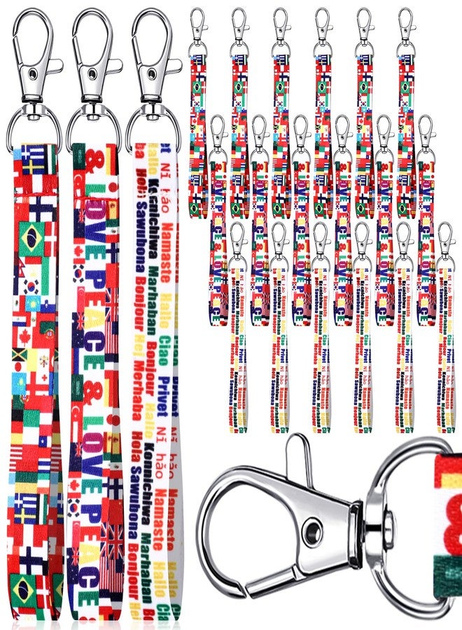 Equsion 72 Pcs World Flag International Wristlet Lanyard Keychains Christmas Around The World Party Favors for Patriot Friend Gifts - Image 1