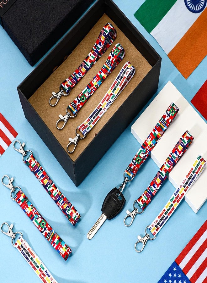 Equsion 72 Pcs World Flag International Wristlet Lanyard Keychains Christmas Around The World Party Favors for Patriot Friend Gifts - Image 5