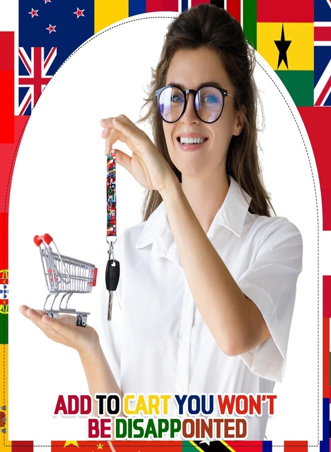 Equsion 72 Pcs World Flag International Wristlet Lanyard Keychains Christmas Around The World Party Favors for Patriot Friend Gifts - Image 4