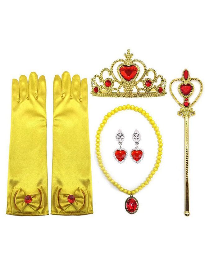 7 Piece Frozen Elsa Dress Up Fancy Cosplay Costume Accessory Set