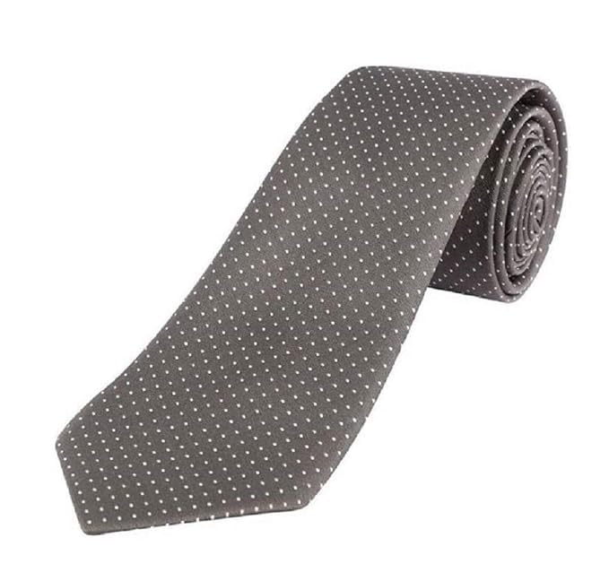 Young Arrow Men's Microfiber Pin Dot Necktie | Formal & Casual Wear – Soft Texture – Ideal for Office, Weddings, Parties (Grey) - Image 4