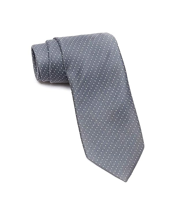 Young Arrow Men's Microfiber Pin Dot Necktie | Formal & Casual Wear – Soft Texture – Ideal for Office, Weddings, Parties (Grey) - Image 2